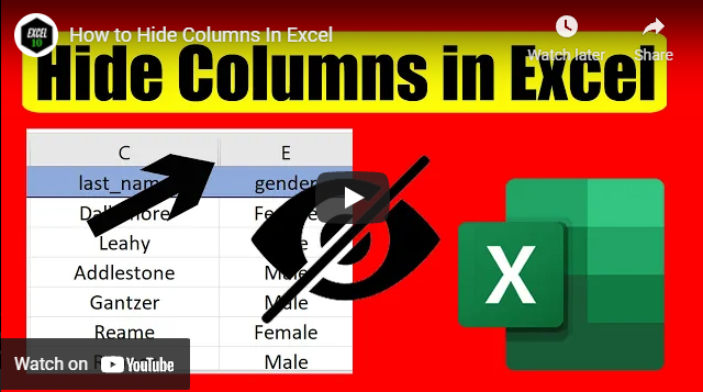 How to Hide Columns in Excel